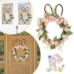 Decorative Flowers Easter Egg Artificial Wreath Classic Front Door Garland Wall Ornament Happy DIY Party Supplies Home Decor 2024