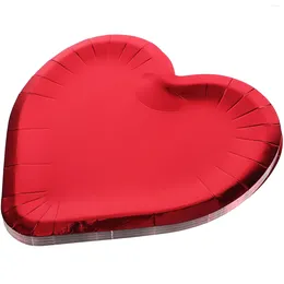 Disposable Dinnerware 20pcs Heart Shape Party Plates Home Cake Decorative Paper