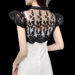 Mariage Bolero Women Female Summer Lace Wedding Jacket Wrap Short Sleeve Open Front Lace Bolero Shrugs Shawl Bridal Cardigan Top