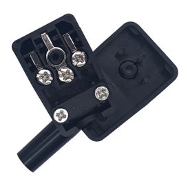 Black 10A CE Copper IEC320 C13 Computer UPS PDU Power Outlet Connector Elbow 90 Triprong Adaptor Plug 3p Receptacle Wired Socket