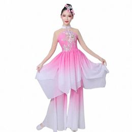 chinese Style Yangko Dance Hanfu Clothing Chinese Folk Classical Dance Ancient Pink Yangko Wear Natial Square Dance s2LE#