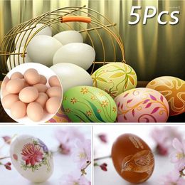 Decorative Flowers 5Pcs Chicken House Simulation Egg Farm Nesting Hen Fake Eggs Animal Nest Hatching Model DIY Colour Painting Kids Toys