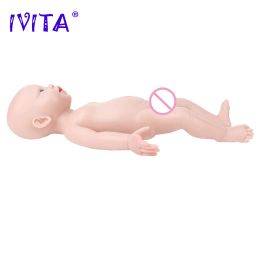 IVITA WB1554 14.96 inch 1.58kg 100% Full Body Silicone Reborn Baby Doll Realistic Boy Baby DIY Blank Kit for Children Xmas Toys