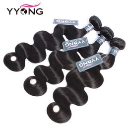 Yyong Body Wave Bundles With Closure Brazilian Hair Weave 3/4 Bundles With Lace Closure 4x4 Remy Human Hair Bundles With Closure