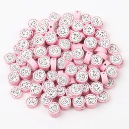 20/50/100pcs Pink Sheep Polymer Clay Beads Round Clay Loose Spacer For Jewelry Making Diy Bracelet Necklace Earring Supplies