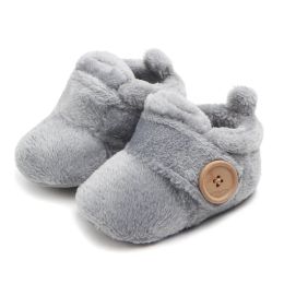 Buty dla niemowląt na zimowe ciepłe puszyste dla chłopców i dziewcząt Pierwsze buty do chodzenia słodkie i miękkie zimowe buty dla dziecka na 0-12 miesiąca