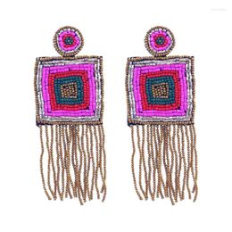 Dangle Earrings Statement Earring Tassel For Women Design Handmade Fringed Bohemian Jewellery Gifts Wedding Glass Bead Drop Party