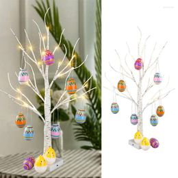 Party Decoration 60cm Easter Decor LED Birch Tree Light Eggs Hanging Ornament Supplies Decorations For Home Table