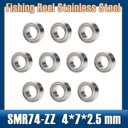 Reels SMR74ZZ Bearing 4*7*2.5 mm ( 10 PCS ) Stainless Steel Ball Bearings Shielded SMR74Z SMR74 Z ZZ