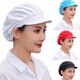 korean Style Folding Hat Food Safety Chef Work Cap Full Mesh Hat Breathable Four Seass Kitchen Canteen Noodle Work Hat k66T#