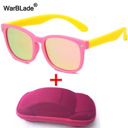 WarBlade With Case Kids Polarised Sunglasses TR90 Flexible Children Sunglasses Retro Boys Girl Glasses Baby Shades Eyewear UV400