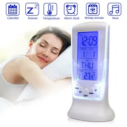 Table Clocks Digital Alarm Clock Date Calendar Temperature LED Display Backlight Electronic Night Light Desk Snooze