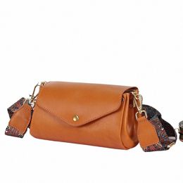 jogujos Real Leather Women's Small Crossbody Bag with Colorful Strap Cowhide Fi Ladies Shoulder Menger Bag Purse 45Ai#
