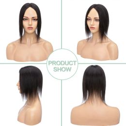 Real Human Hair Topper Women's Wig Clip In Hairpiece Women Hand Made Breathable Hair Closure Natural Black Hair Extensions Women