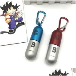 Keychains & Lanyards Waterproof Outdoor Medicine Pill Container Bma Cse Portable Metal Keychain Aluminium Case Box L230314 Drop Delive Dhj17