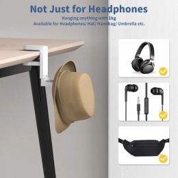 PC Gaming Headset Headphone Hook Holder Hanger Mount Headphones Stand Under Desk Hanger Hook With USB Ports Built in Cable Clip