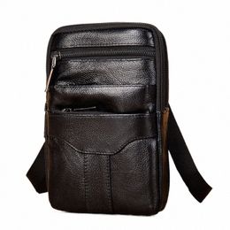 men Genuine Leather Shoulder Male fanny pack High Quality Menger Bags Men's Fi Busin Belt Bag Small Briefcase Waist j4Aq#