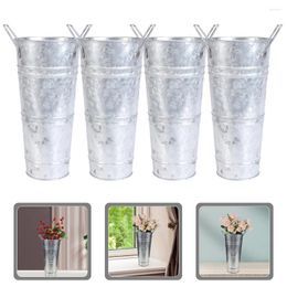 Vases 4pcs Rustic Flower Jug Plant Container Floral Arrangement Buckets