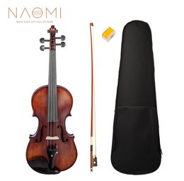 NAOMI Acoustic Violin 44 Full Size Violin Fiddle Matte Finish Violin Ebony Accessries High Quality New5329344