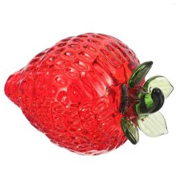 Party Decoration Desk Crystal Strawberry Ornament Office Home Decor Blown Glass White Desktop