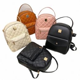 mini Backpack Women's Shoulder Bags Diamd Grids PU Leather Bag Fi Small School Bags Casual Rucksack f4Dc#