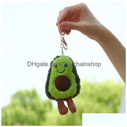 Keychains & Lanyards 13Cm Cute Avocado Keychain Stuffed P Filled Doll Key Ring Child Christmas Gift Girl Baby R231012 Drop Delivery F Dhce5