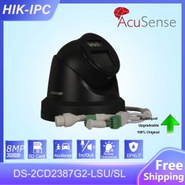 HIK 8MP ColorVu Turret IP Camera DS-2CD2387G2-LSU/SL Acusense Strobe Light and Audible Warning Two-way Audio Surveillance Camera