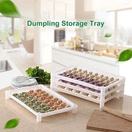 Storage Bottles Food Box Heat Resistant Containert Stackable Dish Non-stick Space-Saving Washable Dumpling Tray For Kitchen