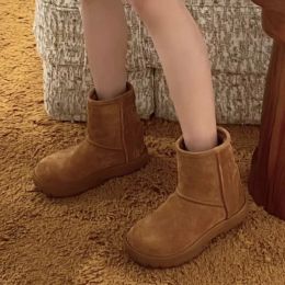 Boots Winter Women Snow Boots 2023 New Warm Women's Shoes Suede Round Toe Lady Shoes Ladies Platform Ankle Boots Slipon Flats Zapatos