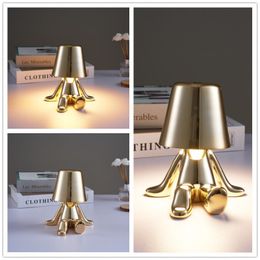 1/2/3PCS Italy Little Golden Man Table Lamp Touch Switch LED Night Light Coffee Shop Bar Bedroom Decor Reading Lamp Mother's Day