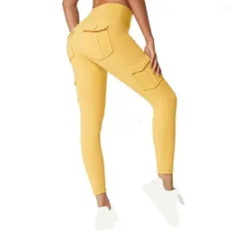 Women's Pants Yoga Trousers High Waist Tummy Control With Multi Pockets For Women Stretchy Leggings Running Sports