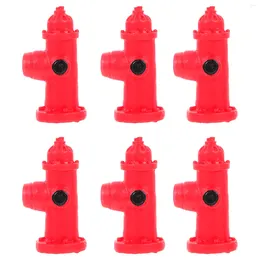 Garden Decorations 6 Pcs Models Fire Hydrant Micro Landscape Decoration Small Mini DIY Kids Toy Landscaping Statue Red Child