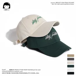 Ball Caps Japanese-Style Retro English Embroidered Peaked Cap Women's American Soft Top Tooling Style Sun Protection Baseball Men