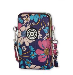 women flower crossbody bag fashion portable coin purse travel outdoor polyester cellphone bags arm bags