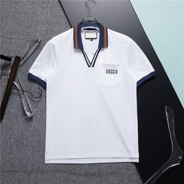 Men's polo shirt Designer polo shirt for men's fashion focus Embroidery striped Cheque bodybuilding print clothing Clothing T-shirt Black and white men's T-shirt #a6