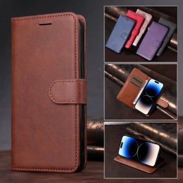 Pure Wallet Flip Leather Case For Huawei P Smat Plus Y5 Y6 Y7 Y9 Y5P Y6P Y7A 2018 2019 2020 2021 Y8P Stand Phone Book Cover