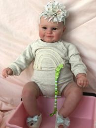 Finished Painted Bebe Reborn Dolls 50CM Full Body Silicone Baby Girl Doll Maddie Hand-details Paint with Visible Veins 3D Skin