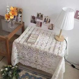 Table Cloth Lace Tablecloth White Bedside Row Frame Coffee With Cover Small Fresh Square Stall LOLing147