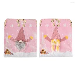 Chair Covers Light Up Chairs Protector Faceless Gnome Back Cap Soft With Colorful Pink For Xmas Banquet Kitchen Dining Room Decor