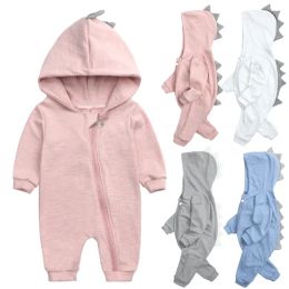 Baby Boy Girl Bear Hoodies Jumpsuit Clothes Infant Onesies Bodysuit Toddler Long Sleeve Romper Solid Dinosaur Playsuits Costume