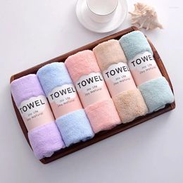 Towel 5pcs Solid Color Set Thick Absorbent Coral Velvet Material Is Soft And Comfortable Not Easy To Lose Hair