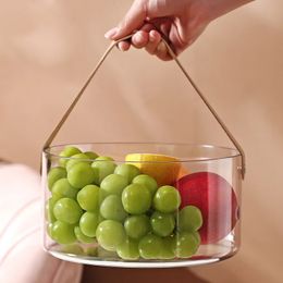 Portable Basket Fruit Plate Bar Ice Bucket Uncovered Beverage Beer Transparent Refrigerated Storage 240315