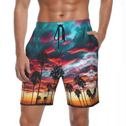 Men's Shorts Beauty Hawaii Scenery Board Summer Nature Sunset Sportswear Beach Male Quick Drying Casual Plus Size Swim Trunks