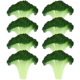 Decorative Flowers 8 Pcs Children's Kitchen Decoration Decir Realistic Broccoli Slice Decorate For Simulated Vegetable Pvc Poshoot Props