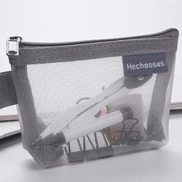 Storage Bags Portable Mesh Bag Mini Transparent Nylon Card Credit ID Coin Purse Lipstick Key