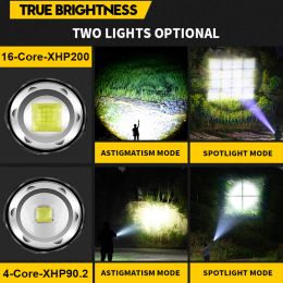 2022 Super XHP200 Powerful Headlamp Rechargeable Head Flashlight High Power Head Lamp 1000Meters Headlight 18650 Fishing Lantern