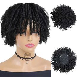 Nxy Vhair Wigs Gnimegil Synthetic Dreadlock Hair Topper Wig with Clip in Braided Half for Women Black Toupee Afro Thinning 240330