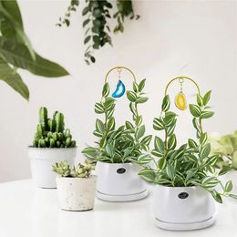 Houseplant Trellis Agate Pendant Mini House Plant Trellis Indoor 2 Pieces Indoor Plant Support Stake For Small Plants 240326