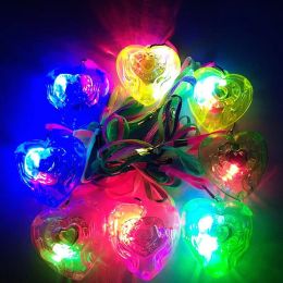 10/20pcs Star Heart LED Light Up Toys Necklace Pendant Kids Glow Gift Blinking Toy Carnival Party Favour Navidad Birthdays Deco