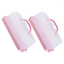 Storage Bottles 2 Pcs Cake Boxes Toast Loaf Keeper Bread Holder With Lid Container Containers